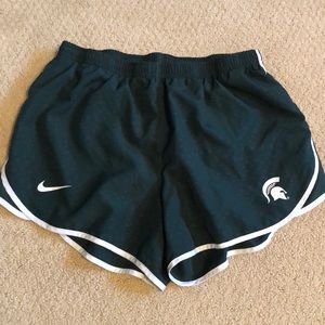 MSU Nike running shorts